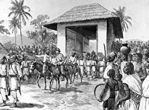Equatorial Prints: Emin Pasha and Mr. Jephson entering Dufile, 1888