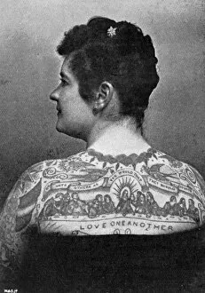 Images Dated 16th March 2012: Emma de Burgh, tattooed lady, 1897