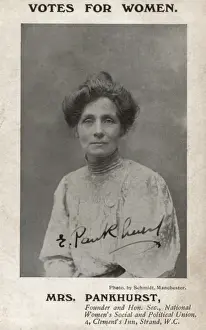Wspu Prints: Emmeline Pankhurst Founder W. S. P. U