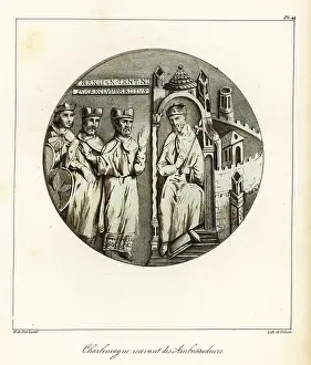 Bossange Prints: Emperor Charlemagne receiving ambassadors of Constantine