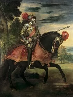 Titian Collection: Emperor Charles V on horseback