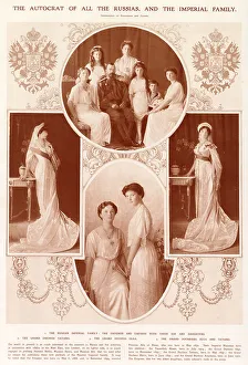 Alexei Prints: Emperor and Empress with their son and daughters. Date: 1913
