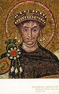 Mosaic Collection: Emperor Justinian I - Basilica of San Vitale, Ravenna