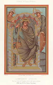 9th Century Prints: Emperor Lothair I or Lothar I, 795-855