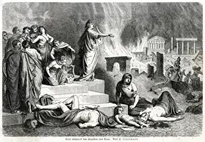 Watches Prints: Emperor Nero watching Rome burn