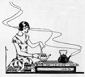 The Empire Cookery Book - Lady making a pot of tea