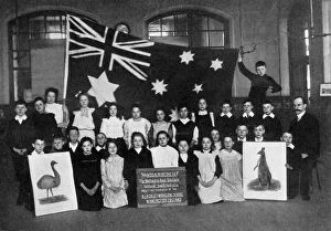 Colonies Collection: Empire Day Commonwealth flag sent to England from Australia