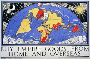 Adverts Prints: Empire map of the world