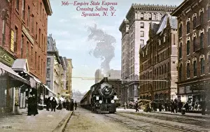 Syracuse Prints: Empire State Express crossing Salina Street