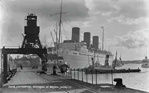 Cranes Prints: Empress of Britain at Southampton Dock
