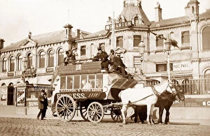 Aquarium Collection: Empress horse bus, Aquarium Blackpool in 1890