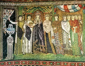 Mosaic Gallery: Empress Theodora. Basilica of Saint Vitale. Italy