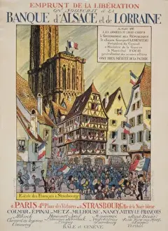 Emprunt Prints: Emprunt de la Liberation. On souscrit ?a Banque d Alsace Emprunt de la Liberation