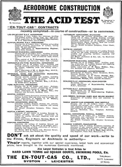 Hangars Prints: En-Tout-Cas Aerodromes & Hangars: List Of Aerodrome Projects