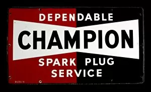 Images Dated 29th January 2008: Enamel sign for Champion Spark Plugs