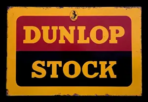 Enamelled Prints: Enamel sign for Dunlop Stock