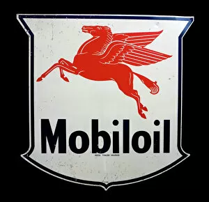 Oils Collection: Enamel sign for Mobiloil