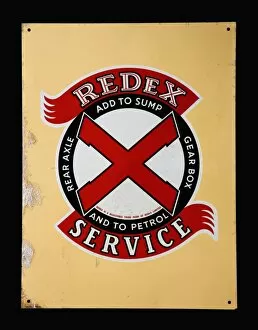 Alloy Collection: Enamel sign for Redex Petrol service