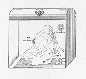 Contained Prints: Enclosed planet earth as perceived by Cosmas