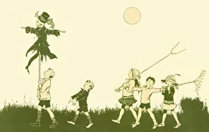 Bonfire Prints: End paper design, Blackies Childrens Annual for 1922