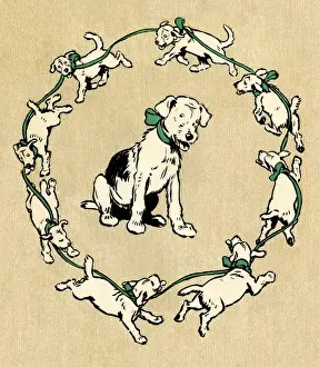Misbehaving Prints: End paper design by Cecil Aldin, Pickles