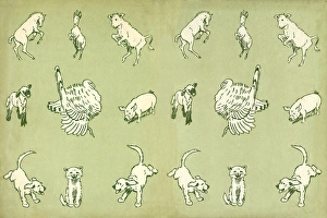 Images Dated 5th November 2015: Endpaper illustration by Cecil Aldin, Farm Babies