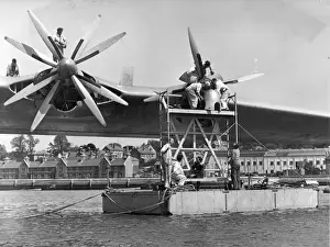 Pontoon Prints: Engine maintenance pontoon by the Saunders-Roe SR45 Princess
