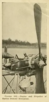 Dumont Prints: Engine and propeller of Santos Dumont monoplane