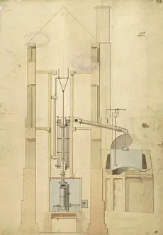 Boilers Prints: Engine and section of the boilers, Borough Water Works