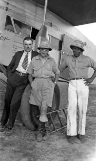 Engineer P. A. F. Hunt, centre, in front of Fokker FVII, G?