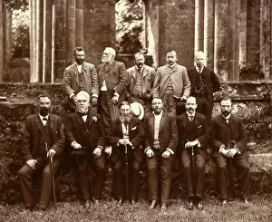 Frank Collection: Engineers at Furness Abbey, including Sir Hiram Maxim