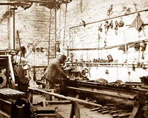 Engineer's workshop, linen production, Victorian period