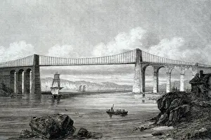 Hist Ricas Prints: England (19 century). Menai bridge. SPAIN. CATALONIA