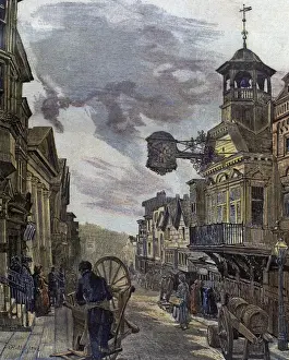 Urbanism Prints: England. London. Scene of street. 19th century. Engraving by