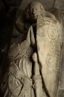 England. London. Temple Church. 12th C. Tomb effigy of membe