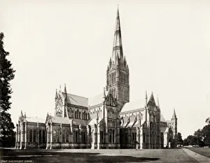 Protective Covering Prints: England religion, church: Salisbury Cathedral