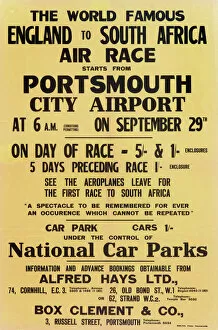 Images Dated 24th May 2012: England to South Africa Air Race Poster