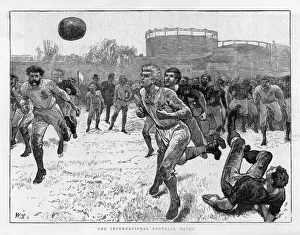 Matches Prints: England v Scotland football match at the Oval, London