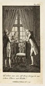 Translation Prints: English aristocrat and guests drinking coffee in a drawing room