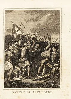 The English army defeating the French at Agincourt, 1415