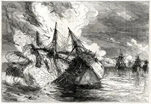 1763 Collection: English attack on Nova Colonia del Sacramento by East India Company Privateers under