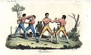 Gambling Prints: English bare-knuckle boxers prize-fighting