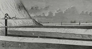 Artificial Prints: English Channel - Longitudinal section of submarine tunnel