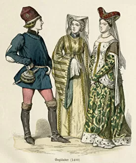 Houppelande Collection: English Costume 1400