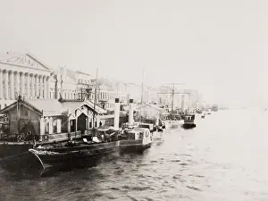 Rowboat Prints: The English Embankment Bolshaya Neva River St Petersburg