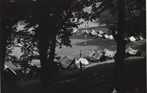 English and French tents at camp, Lourdes, France