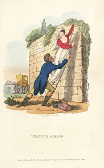 Richard Dagley Prints: English gentleman eloping with a lady, Regency era