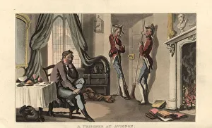 Ackermann Gallery: English gentleman held captive by two Papal guards