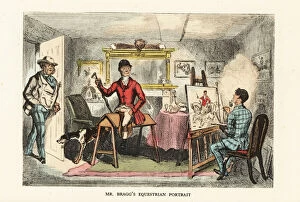 Blood Collection: English gentleman in hunting pinks having his portrait