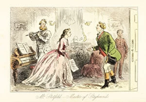 English gentleman being shown into a drawing room